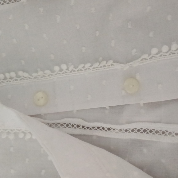 ALEXIS Lyric white dobby blouse balloon sleeves M - Picture 13 of 15